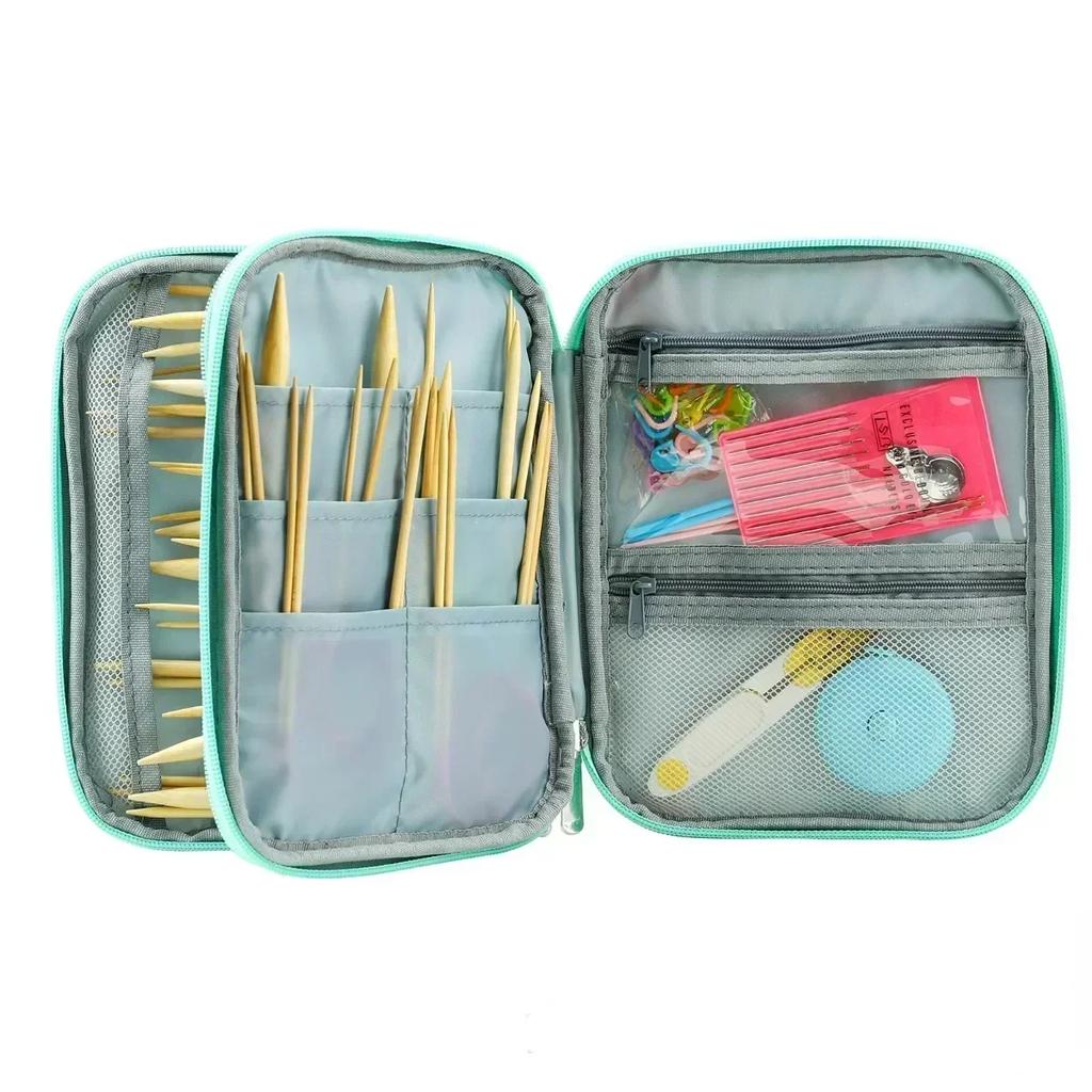 Scissors Sewing Organizer Knitting Bag Storage Boxs Oxford Crochet Bag Zipper Accessories Ruler Knit Arts Crafts Homes Garden