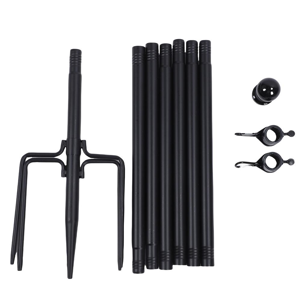 Ground Flag Pole 10 FT Thickened Stainless Steel Outdoor Flagpole with 5 Prong Base for Garden Yard