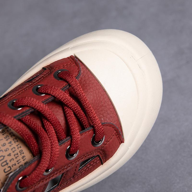 Summer New Muffin Sole Little White Shoes Student Big Head Casual Shoes Round Head Hollow Hole Shoes Women's T