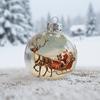 Clear Ball Ornaments Vintage Snow Village House/Christmas Tree/Snowman Hanging Ball Ornaments for Farmhouse Xmas Tree Holiday Wedding Home Decor
