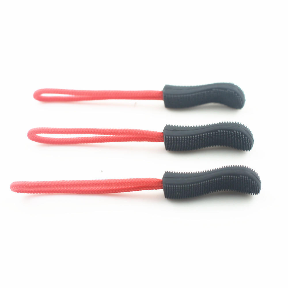 10pcs Zipper Pulls Replacement Zip Cord Puller Slider Jacket Backpacks Black
