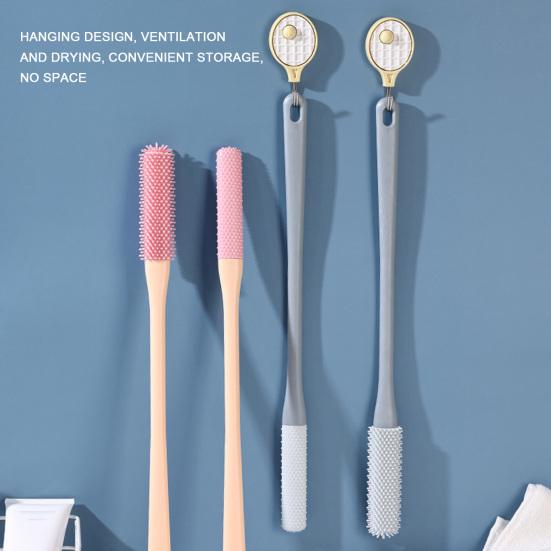 Foot Scrubber Brush Anti-Itch Exfoliating Brush Head Soft Bristles Long Handle Toe Cleaning Brush for Deep Cleaning Easy To Use And Clean Foot