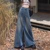 Women's High Waist A-Line Retro Denim Skirt for Spring and Autumn