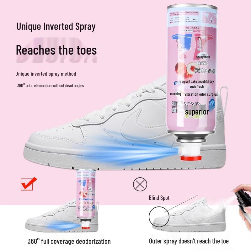 Sneaker & Shoe Deodorizer Spray - Odor Eliminator for Sports Shoes, Socks, Cabinets & Disinfection
