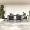 VidaXL Garden Dining Set 7 Pcs Black Textilene and Steel 3200708