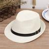 Fashion Beach Summer Unisex Cowboy Fedora Hat Sun Hat Straw Panama Cap Jazz Hat