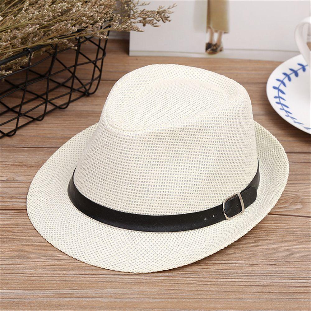 Fashion Beach Summer Unisex Cowboy Fedora Hat Sun Hat Straw Panama Cap Jazz Hat