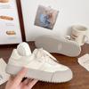Dexun Breathable Board Shoes Women's Round Head Autumn New Chic Niche Korean Version Low-top Canvas Shoes Platform White Shoes