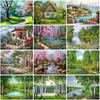 DIY Landscape 5D Diamond Painting Full Round Drill Scenic Diamond Embroidery Cross Stitch Mosaic Kits Resin Wall Art Home Decor