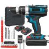 21V Electric Screwdriver 25+3 Torque Cordless Drill Two Speed Rechargeable Lithium Battery Mini Driver Household Power Tools