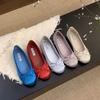 Soft Sole Round Head Ballet Single Shoes Women's Spring New Satin Flat Pedal Shoes