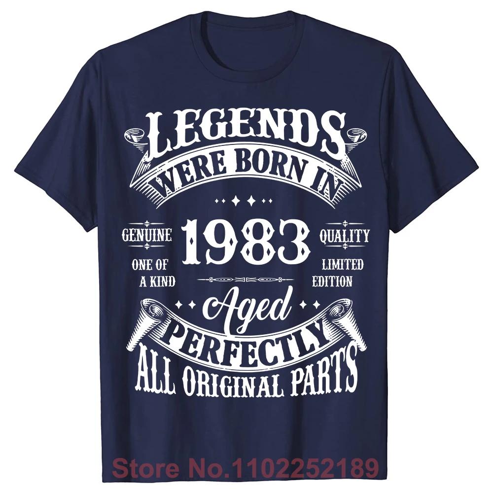 40th Vintage Legends Born In 1983 40 Years Old T Shirts Graphic Cotton Streetwear Short Sleeve Birthday Gifts