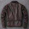 Chinese Size New Men Cowhide Coat Men's Genuine Leather Jacket Vintage Style Man Leather Clothes Motorcycle Biker Jackets Plus Size 134cm
