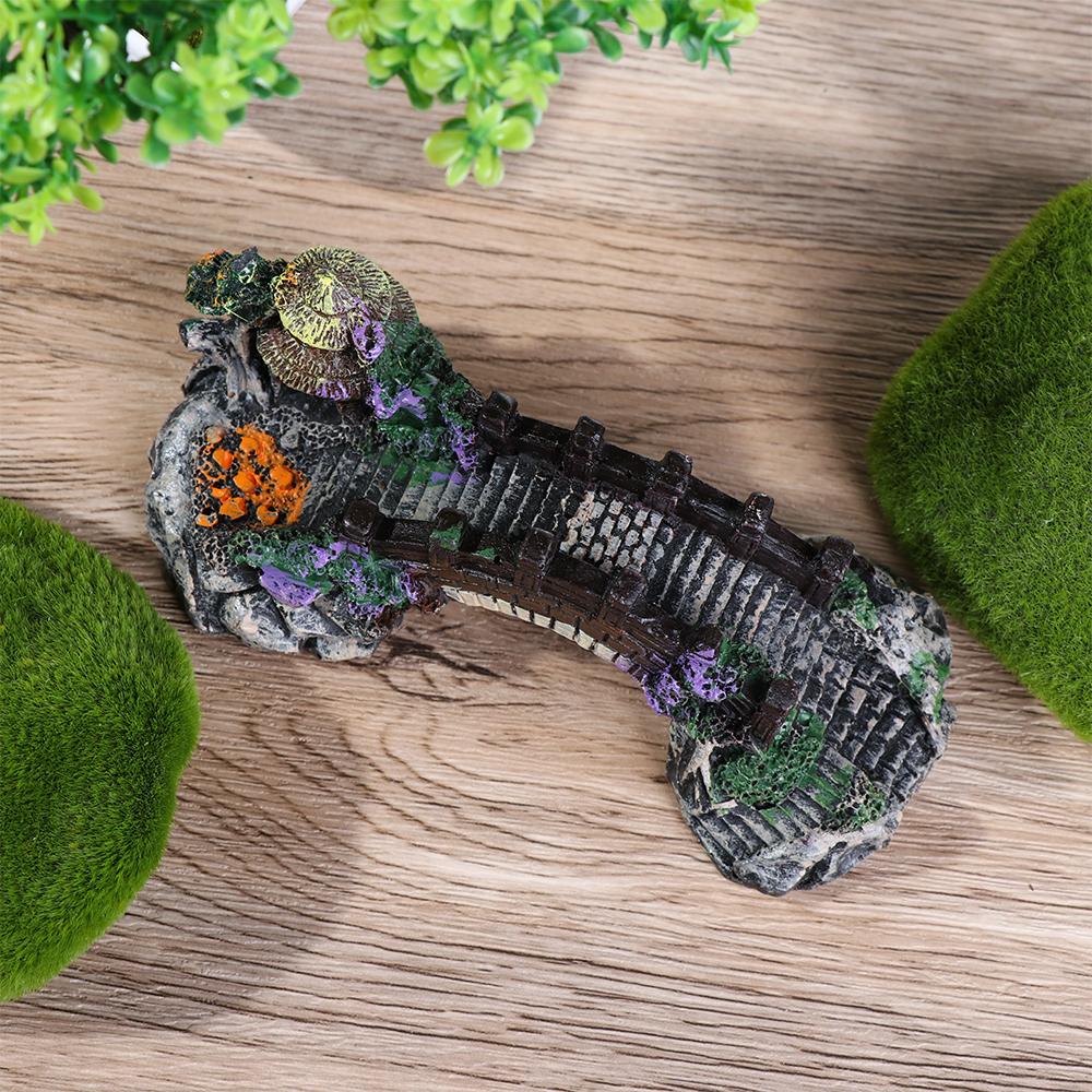 Tree Plant Resin Aquarium Ornaments Fake Landscaping Artificial Bridge Rockery Fish Tank Ornament