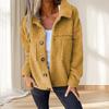 Winter Women Jacket with Double Pockets Thick Fleece Button Closure Cardigan Long Sleeves