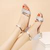 New Pearl All-match Sweet Sandals Pointed Toe Stiletto Professional Shoes Women's Removable High Heels