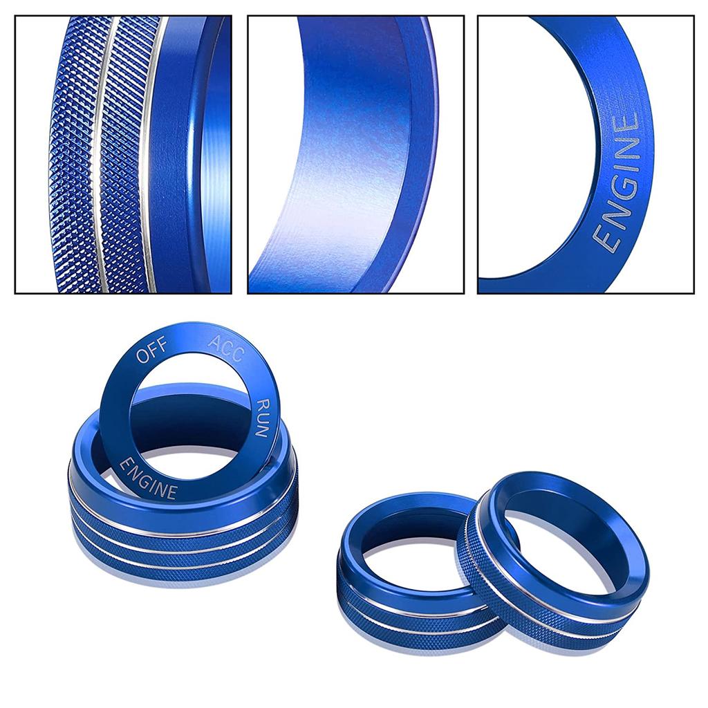 3Pcs Auto Center Console Knob Ring Car Interior Air Conditioning Control Radio Knob Covers Trim for Challenger 2015-2021