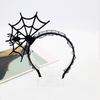 Halloween Spider Web Costume for Women Black Lace Headband Choker Gloves Spider Web Cape Masque Thigh High Long Stockings