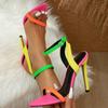 Sexy Buckle Strap Sandals Women Pointed Toe Party Stripper Female Shoes Summer Thin High Heels Sandalias Mujer