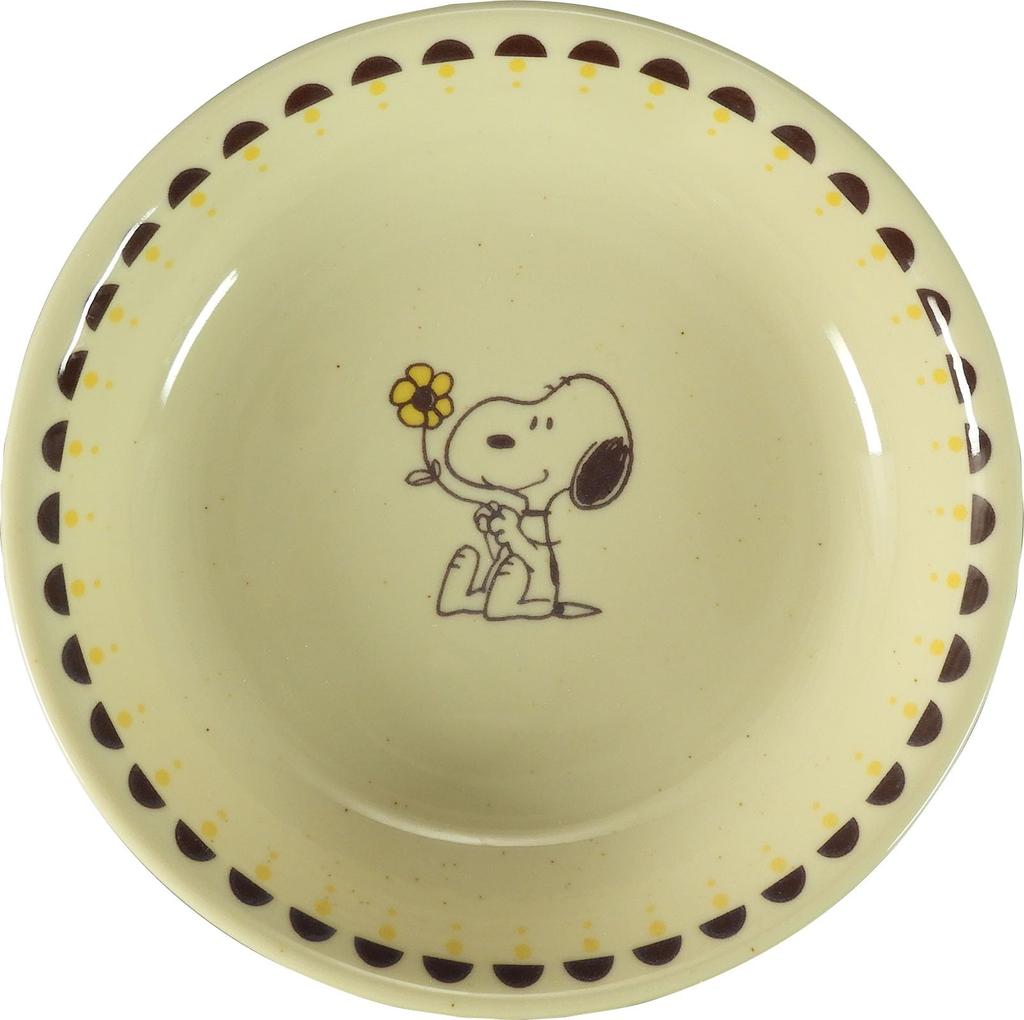 PEANUTS Snoopy Pasta Plates of Curry Diameter X 4cm Microwave and Dishwasher Safe Mino Yamaka Made In (Set 3), Plates, 21.5cm Depth, (Vintage Series),
