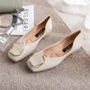 Square Toe Flat Single Shoes New Spring Fairy Wind Scoop Shoes Grandma Shoes Outer Wear Shallow Peas Shoes