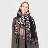 Leopard Print Women's Warm Scarf Color-block Leopard Wrap Shawl
