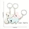 Cute Cartoon Animal Family Trio Wooden Puzzle Keychain Pendant