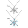 Women Frozen Snowflake Necklace Christmas Gift Silver Plated Rhinestone Crystal Pendant Chain