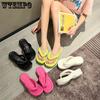 EVA Thick Bottom Flip-flops Women's Soft Bottom Square Head Solid Color Outdoor Beach Dormitory Wearable Light Fashion Anti-skid Slippers