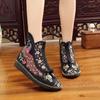 Fashion Ankle Boots for Women New Spring and Autumn Flat Bottom Cloth Shoes Ethnic Style Low Barrel Short Boots Embroidered Shoes Women