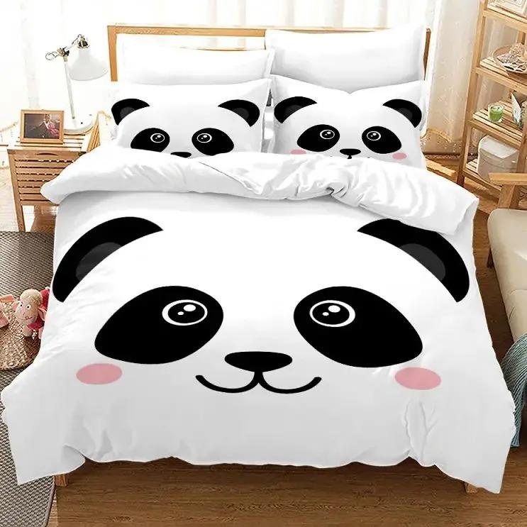 Panda Bear Bedding Sets Animal Duvet Cover Twin Full Single Size and Pillowcase Home Textile 3D Print Bedclothes for Kids Child