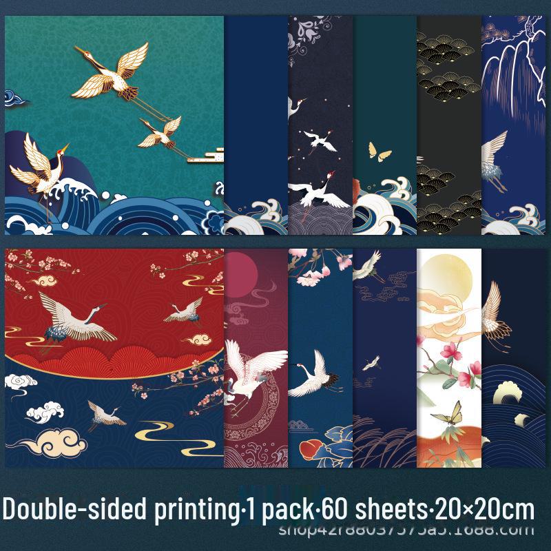 "Chenyang Handmade Origami Paper: Ancient Style Crane-Themed Colored Sheets"