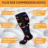 3 Pairs 2XL-7XL Plus Size Compression Men Socks 20-30 mmHg Wide Calf Extra Large Knee High Flight Socks for Circulation Support