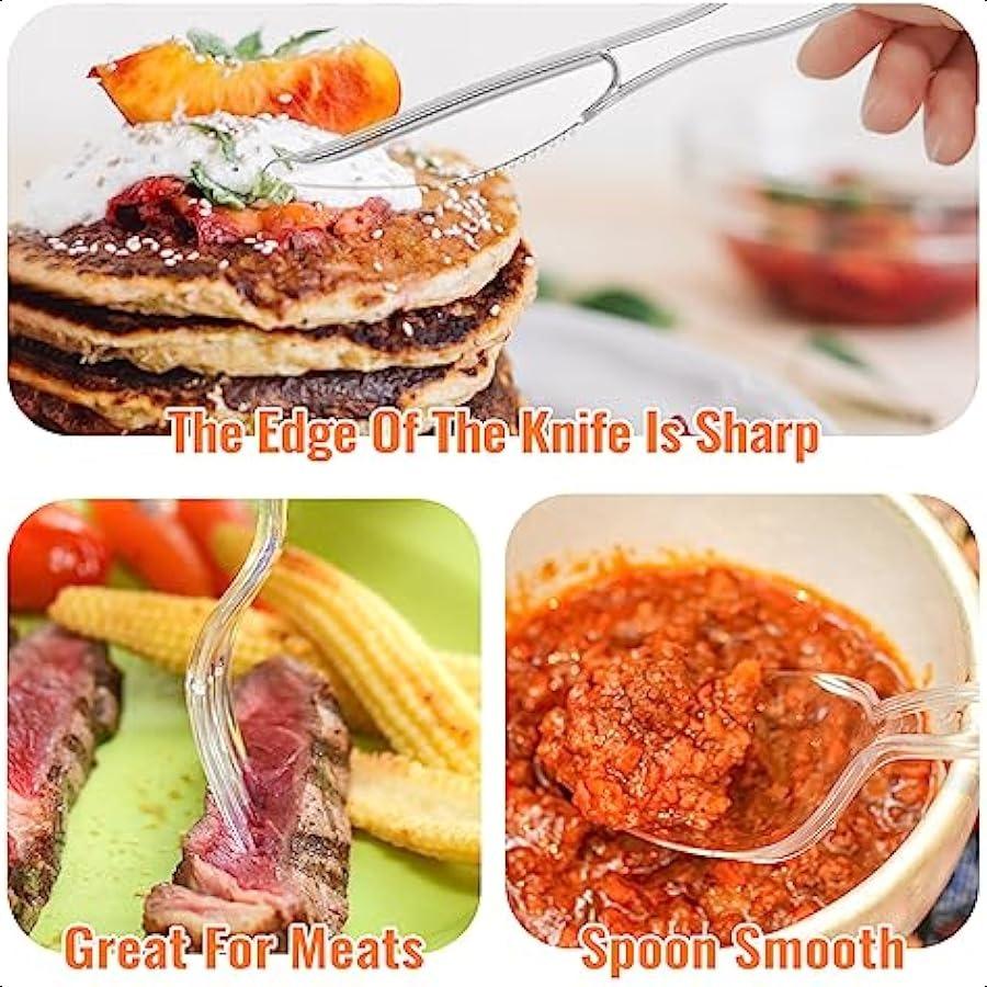 Heavy Duty Plastic Silverware Clear Utensils Disposable Cutlery Set Pack of 9030 Forks 30 Spoons 30 Knives