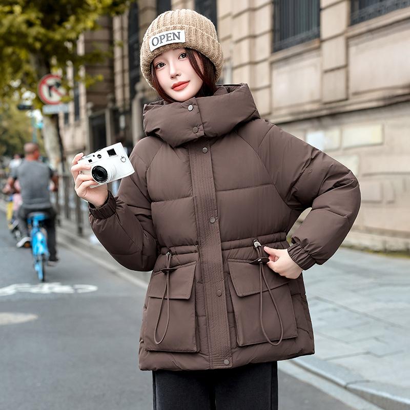 Пуховики, пуховики 2025 зима новая мода свободный утолщенный средней длины тепловой пуховик