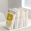 Clear Desktop Bookshelf Display Shelf Decorative Transparent File Organizer Tabletop Book Storage
