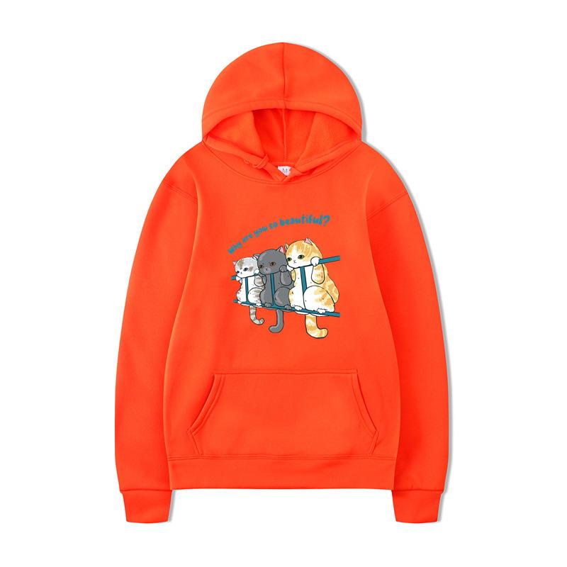 Cat Men Fashion Hoodies Men Women Hooded Sweatshirts Fashion Hip Hop Pullovers Autumn Boys Girls Black Streetwear Hoodie