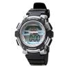 Klefer Men's Digital Watch, Waterproof, Stopwatch, Urethane Strap, Black, TS-D155-SV