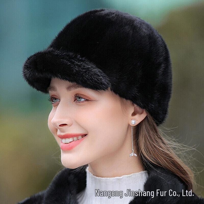 Women's Winter Warm Mink Fur Knight Duckbill Hat