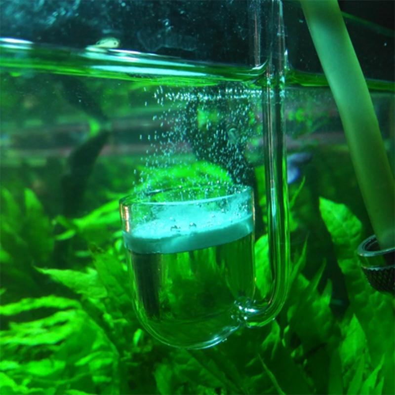 Aquarium CO2 Diffuser Check Valve U Shape Glass Tube Suction Cup for 4x6mm Tube