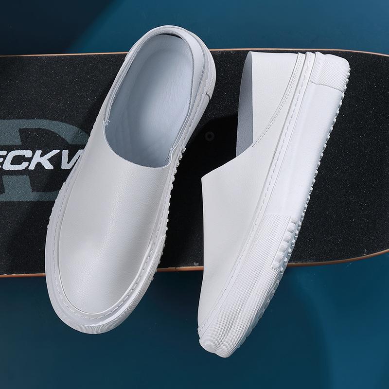 Fashion 2024 Spring Autumn Leather Loafers Male Fashion Casual New Designer Shoes for Men Solid Color Dual-use High Quality Mens Shoes