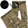 Men's Winter Thick Warm Cargo Pants Casual Fleece Pockets Plus Velvet Trouser Fashion Loose Baggy Jogger Worker Male Pants Plus Size 40 No Belt