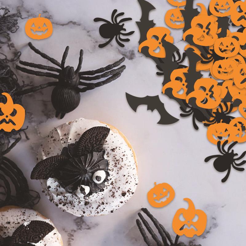 Хэллоуин Бумага Стол Конфетти Паутина Тыква Летучая мышь Скелет Блестки для Хэллоуина Вечеринка Бар Дом с привидениями Декорации Товары