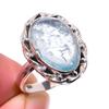 Natural Aquamarine Gemstone Handmade 925 Solid Sterling Silver Ring S.7.5 T0i54