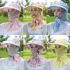 Sunscreen Bucket Hat Flower Panama Balaclava Hat New Fisherman Hat Outdoor