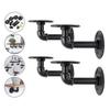 2Pcs Industrial Curtain Rods Wall Partition Pipe Racks Wall Mounted Plumbing Pipe Shelves Iron Storage Brackets