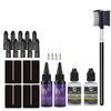 UV Hair Extensions Kit - Includes 2x30g UV Hair Glue, 2x30ml Glue Remover, 4x Anti-UV Shield Protectors, and Replacement Comb Accessories