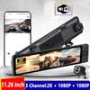 4K 3 Way Dash Cam 3 Channel Rearview Mirror Front Inside Rear 2K+1080P+1080P WiFi Dual Lens Car Dvr Camera Infrared Night Vision