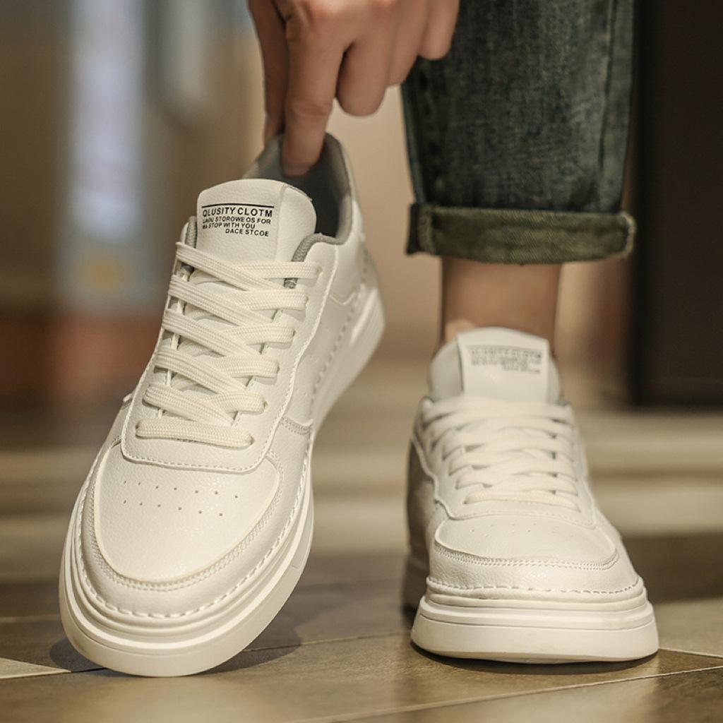 Little White Shoes Men's Shoes Summer Breathable Shoes Men's High-end Casual Leather Shoes Men's Versatile Board Shoes Sports Trendy Shoes