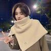 Split Turtleneck Shawl Women's Autumn and Winter Versatile Knitted Neck Cover Warm Pullover Wool Scarf Custom